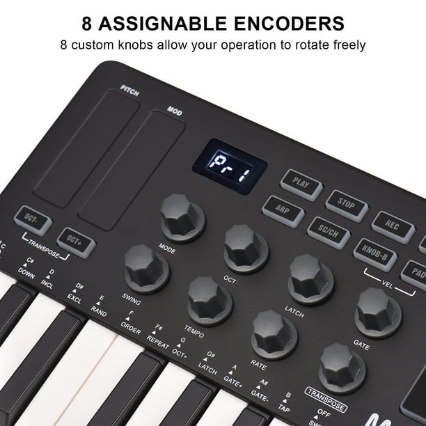 Teclado MIDI M-VAVE de 25 teclas Mini teclado USB portátil