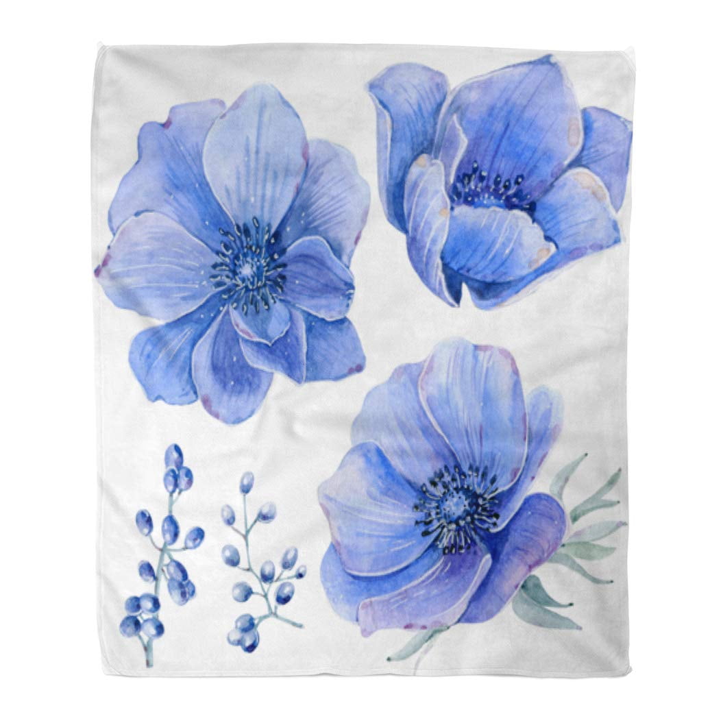 Nudecor Throw Blanket Warm Cozy Print Flannel Handpainted Watercolor Flowers In Vintage It Birthday And Mothers Day Botanical Comfortable Soft For Bed Sofa And Couch 58x80 Inches Walmart Canada