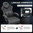 thumbnail image 4 of Hoffree Gaming Chair with Speakers Fabric Gamer Chair with footrest and massage Big and Tall Video Game Chair with Headrest and Lumbar Support for Adults, 4 of 11