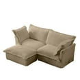 thumbnail image 4 of Slipcovered Sectional 2 Seater Sofa Couch with Convertible Ottoman, Wide and Deep Seat L Shaped Sofa with Detachable Cover and Soft Multiple Big Pillows,Camel Corduroy Fabric, 4 of 7