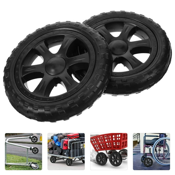Milisten 2Pcs Load-bearing Replacement Wheels for Folding Shopping Trolley 6.7x6.7x1.4in