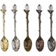 thumbnail image 1 of Cuchara de aleación antigua de cristal retro, cuchara para café, té, postre, minicucharas decorativas para helado, juego para el hogar y la oficina (paquete de 5), 1 of 4