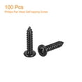 thumbnail image 3 of #6 x 5/8" Phillips Pan Head Self-tapping Screw, 100pcs - 304 Stainless Steel Round Head Wood Screw (Black), 3 of 6