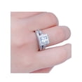 thumbnail image 3 of Women's 2.50ct Halo Style Princess Cut Cubic Zirconia Sterling Silver Wedding Ring Set, 3 of 4