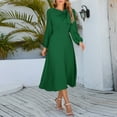 thumbnail image 4 of Maxi Dresses For Women 2024 Casual Solid Color Long Sleeve Bow Vintage Dress Prom Dresses, 4 of 8