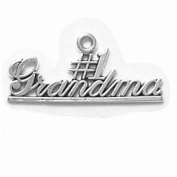 Sterling Silver 16" .8mm Box Chain #1 Grandma Pendant Necklace