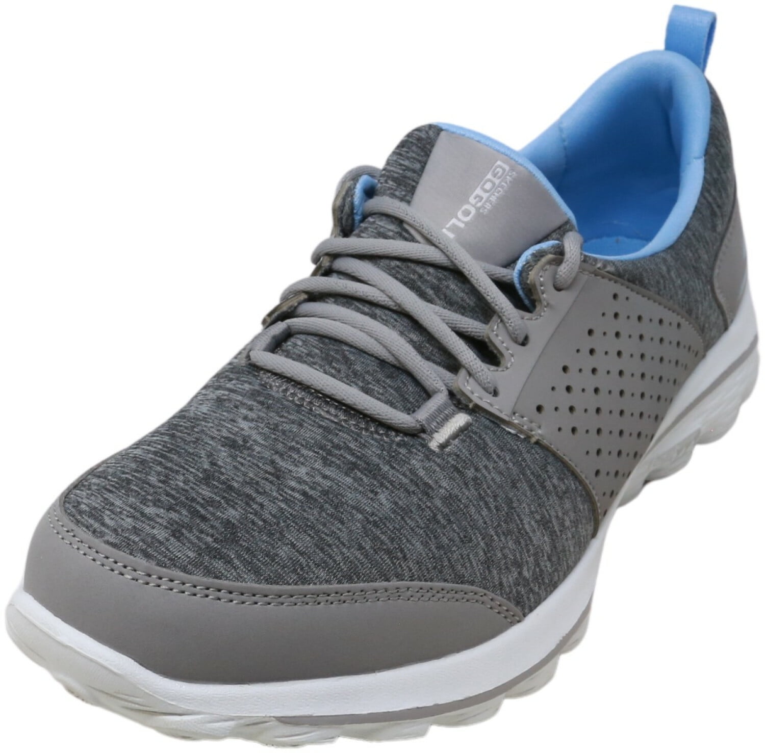 Skechers Women's Golf Go Walk 2 Sugar Gray / Blue Low Top Fabric Gold