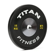 Titan Fitness Single Elite Black Olympic Bumper Plate 15 KG