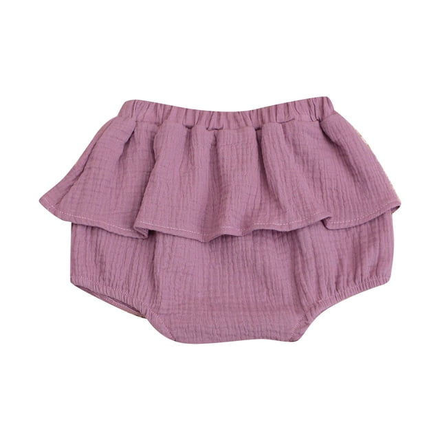 Toimothcn Robe Bébé Fille Manches Courtes Décontractée Couleur Unie Shorts Doux Coupe Ample Princesse Triangle Culottes Adaptées pour Vacances d'Été