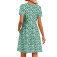 thumbnail image 5 of Fantaslook Summer Dresses for Women Casual Short Sleeve V Neck Babydoll Dress Fashion Vacation Mini Dress with Pockets, 5 of 8
