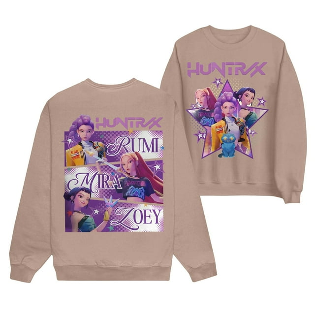 Pop cazadora para niña Hunters Printed Anime Print Long-Sleeved Sweatshirt (Khaki)