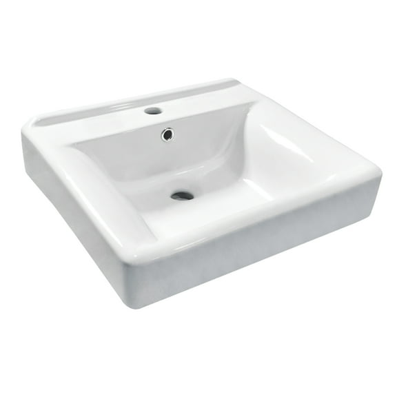 Kingston Brass EV2018W1 Concord 20" Ceramic Console Sink (1-Hole), White