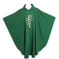 thumbnail image 1 of Oso de trigo bordado en mezcla de algodón verde Chasuble BLESSUME, 1 of 8