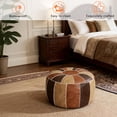 thumbnail image 2 of Unstuffed Moroccan Storage Pouf Foot Stool Ottoman Seat Handmade Faux Leather Bean Bag Floor Chair Foot Rest for Living Room, Bedroom or Balcony (Multi Color), 2 of 8