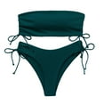 thumbnail image 2 of Traje de baño de 2 piezas para mujer, trajes de baño para mujer, traje de baño de bikini liso sin espalda con vendaje para mujer, conjunto de ropa de playa para mujer, 2 of 5