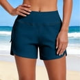 thumbnail image 2 of Hurxie Running Shorts for Women High Waisted Athletic Hiking Workout Gym Tennis Lightweight Shorts with Zip Pockets UPF 50+ Navy,S, 2 of 5