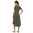 thumbnail image 3 of Women's Nightshirt Short Sleeve Plus Size Nightgown V-Neck Sleepwear Pajama Dress S-XXL, 3 of 4