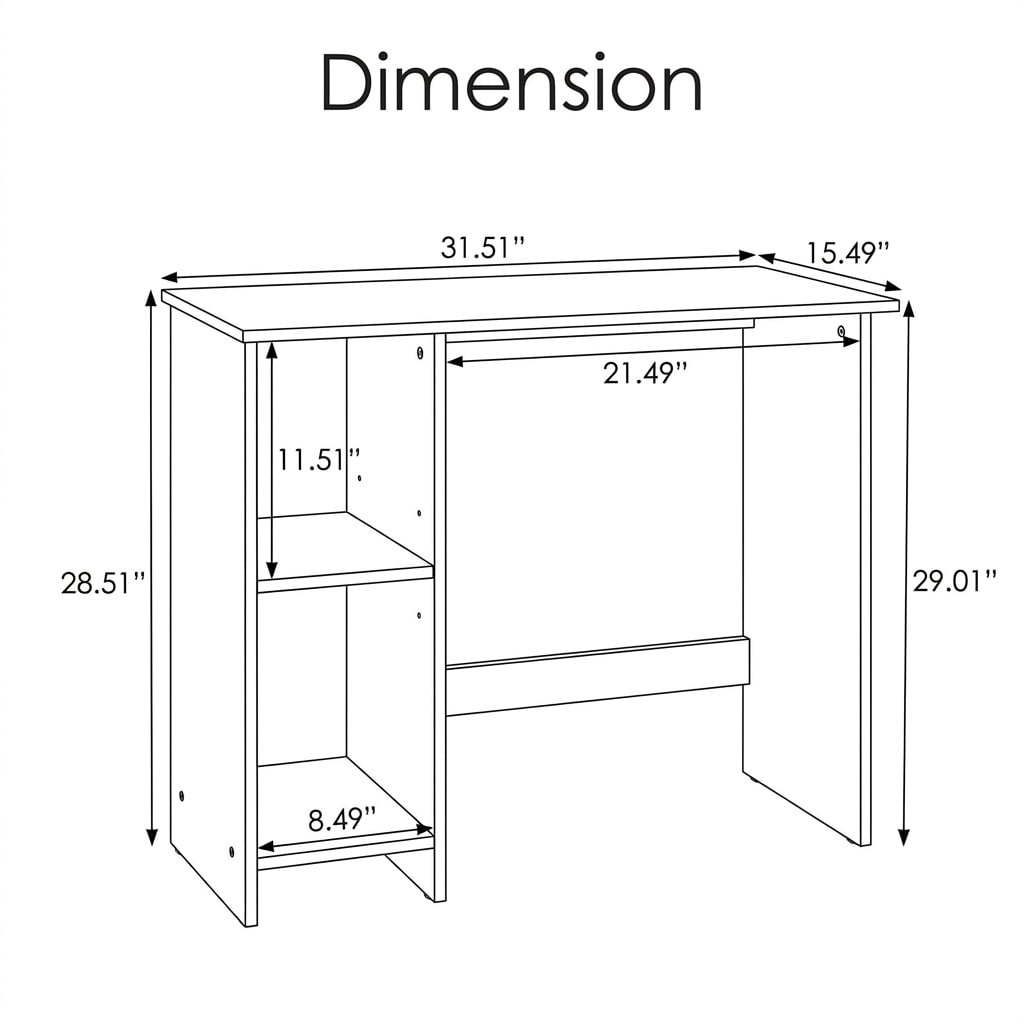 Resenkos Small Computer Desk with Storage and Adjustable Shelf-White, Home Office Desks, Gaming Computer Desks for Study,Working,Writing