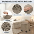 thumbnail image 3 of Uxcell 1-Pack 13" x 13" x 15" Fundas de otomán cuadradas estirables de tela de terciopelo Protector para taburete de sala de estar interior [Marrón claro], 3 of 7