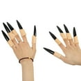 thumbnail image 5 of Travelwant 10Pcs Halloween Witch Fingers Zombie Witch Fake Finger Nails Glow in The Dark Fake Fingers Halloween Fingernail Props Witch Zombie Ghost Monster Soft Finger, 5 of 7