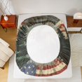 thumbnail image 5 of Homewish 3D Rustic Moose Twin Sheet Sets, Vintage American Flag Twin Fitted Sheet, Western Old Fashion Flat Sheet, Super Cozy Room Decor, 3 Pieces, 5 of 7