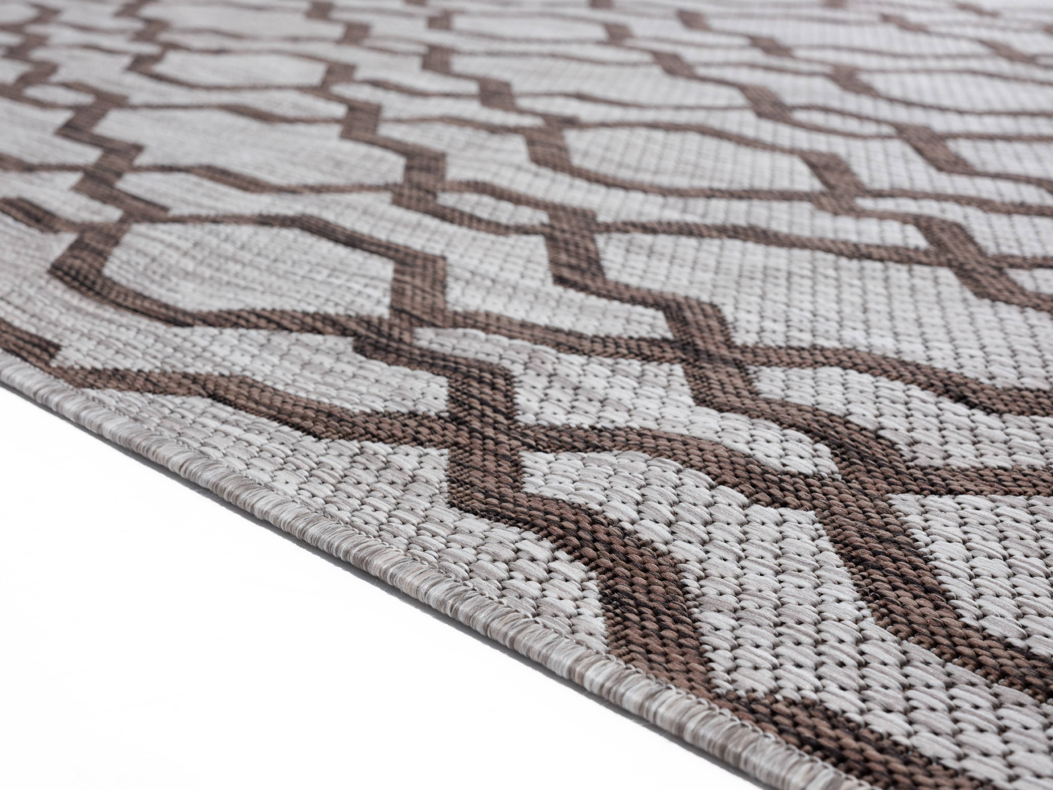 United Weavers Mali Valhalla Contemporary Geometric Area Rug, Brown, 5'3" x 7'6"