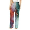 thumbnail image 3 of Picia Colorful Abstract Waves Womens Soft Woven Cotton Elastic Waistband Sleep Pajama Pant Lounge Sleep Pant With Pockets And Drawstring-Medium, 3 of 9