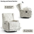 thumbnail image 4 of Recliner Chair Set of 2 Swivel Glider Rocker Nursery Chair for Adults, High Back Upholstered Rocking Armchair for Living Room, Manual Reclining Sofa Lounge Chair with Deep Seat in Fabric - Beige, 4 of 5