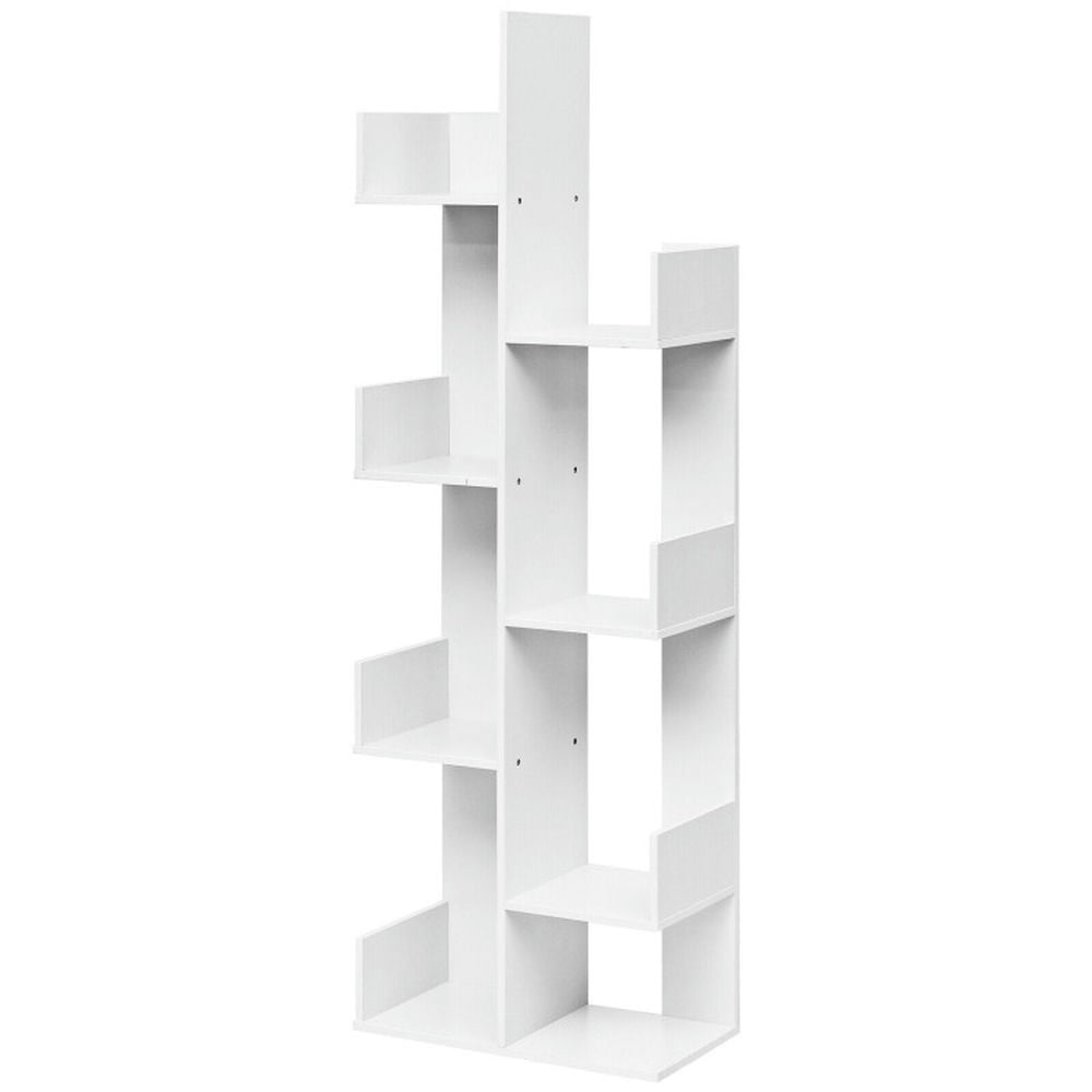 GVN 8-Tier Bookshelf Bookcase with 8 Open Compartments Space-Saving Storage Rack -White, Storage Shelves for Bedroom,Living Room, Home Office, Bedroom, Balcony GVN 8-Tier Bookshelf Bookcase with 8 Open Compartments Space-Saving Storage Rack -White, Storage Shelves for Bedroom,Living Room, Home Office, Bedroom, Balcony