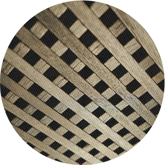 Ahgly Company Machine Washable Indoor Round Transitional Milk Chocolate Brown Area Rugs, 8' Round