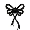 thumbnail image 3 of Northlight Set of 4 Black Glitter Bowtie Christmas Ornaments 6", 3 of 6