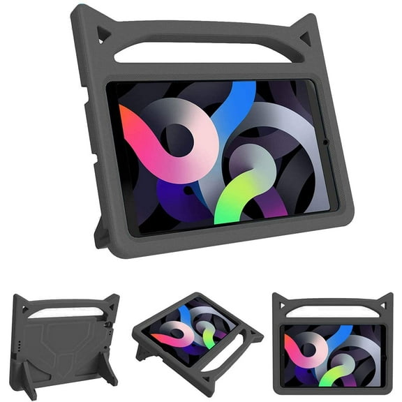 Epicgadget Kids Case for New iPad Air (5th and 4th Gen) 10.9" - Lightweight Shockproof Handle with Stand Kid-Proof Case Cover for Apple iPad Air 5 (2022) / iPad Air 4 (2020) 10.9 Inch (Black)