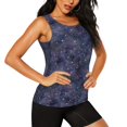 thumbnail image 2 of Fotbe Watercolor Indigo Blusas Sin Mangas para Mujer – Estilo Casual, Corte Suelto, Slim-Fit, Cuello Redondo Deportivo, Tops de Verano para Gimnasio y Yoga-Medium, 2 of 7