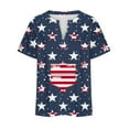thumbnail image 4 of Virmaxy Womens 4th of July Shirts Independence Day Plus Size V-Neck Short Sleeve T-Shirt Casual Printed Top Short Sleeve V-Neck Top/Shirt Blue-4 Xxl, 4 of 5