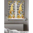 thumbnail image 5 of Gnomes Plaid Curtains 45 Inch Length,Sheer Curtains for Bedroom Living Room Window Yellow Sunflower Farmhouse Bee Black Check Rod Pocket Drapes Kitchen Curtains Small Half Window 52"x45" 2 Panels, 5 of 7