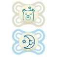 thumbnail image 1 of MAM Perfect Night Pacifiers, Glow in the Dark Pacifiers (2 pack) MAM Pacifiers 0-6 Months, Best Pacifier for Breastfed Babies, Baby Boy Pacifier, 1 of 9