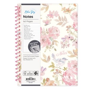 Blue Sky Notebook, 5.75x8.5, Pink Floral, 160 Pages