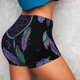 thumbnail image 5 of Yiaed Dreamcatcher With Colorful Feathers Print Women's Athletic Shorts Running Shorts Sporty Short High Waisted Elastic Workout Shorts for Yoga Gym Running & Sports -Medium, 5 of 8