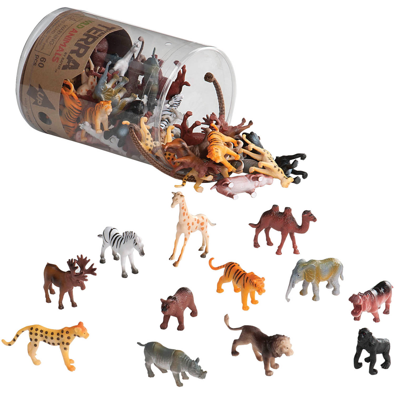Terra Wild Animal Figures, 60-Piece Set 