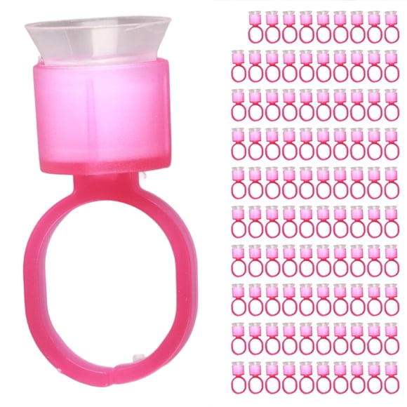 Soporte de pigmento para Microblading, anillo de tinta para tatuaje de 100 piezas, accesorio para Microblading, taza de anillo de pigmento para tatuaje, rendimiento probado