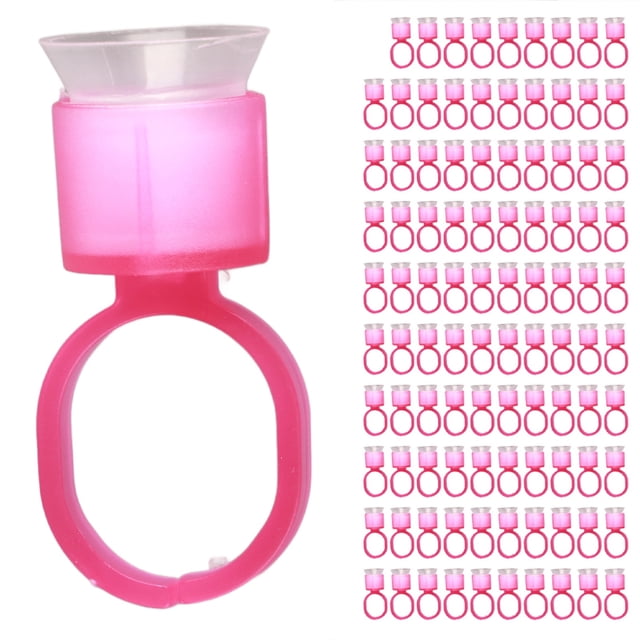 Soporte de pigmento para Microblading, anillo de tinta para tatuaje de 100 piezas, accesorio para Microblading, taza de anillo de pigmento para tatuaje, rendimiento probado