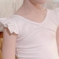 thumbnail image 4 of LYMAYTER Girls Gymnastics Leotards Kids Cross Back Practice for 3-11Y Ruffle Short Sleeve Ballet Bodysuit, 4 of 8