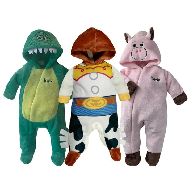 Kit 3 Mamelucos con Gorro Bordado Disney Rex, Jessie, Hamm Disney KitB140