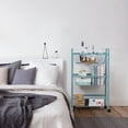 thumbnail image 4 of NEX Large 3-Tier Rolling Basket Stand, Trolley with Shelves & Wheels - Blue, 4 of 7