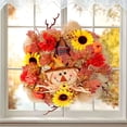 thumbnail image 5 of VerPetridure Thanksgiving Wreath for Front Door Fall Wreath Fall Decorative Wreath with Lights for Thanksgiving Decorations Indoor Outdoor Farmhouse Party Supplies, 5 of 6