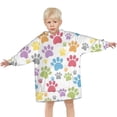 thumbnail image 3 of White Dog Paw Footprint Blanket Hoodies for Kids 6-13YR Oversize Wearable Blanket Hoodies for Boys Girls Teens, 3 of 7