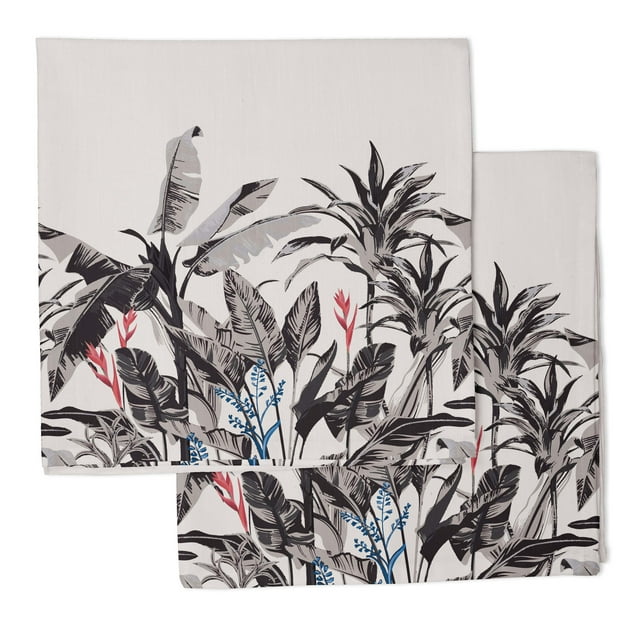 Vargottam Luxury Collection Dinner Table Linen Dcor Cotton Napkin Printed Fabric Reusable Napkins Set Of 12, 20 X 20 - Tropical Trees