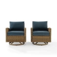 thumbnail image 3 of Crosley Furniture Bradenton Fabric Swivel Rocker Chair Set in Navy (Set of 2), 3 of 14