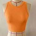 thumbnail image 3 of Womens Ribbed Knit Tank Top High Neck Cropped Sleeveless Shirts Workout Racerback Basic Crop T-shirt, 3 of 6