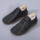 thumbnail image 5 of Zapatos casuales de punta redonda con suela blanda y tacón plano con cordones de color sólido para mujer, zapatos individuales Wmkox8yii  FOPL1903, 5 of 7